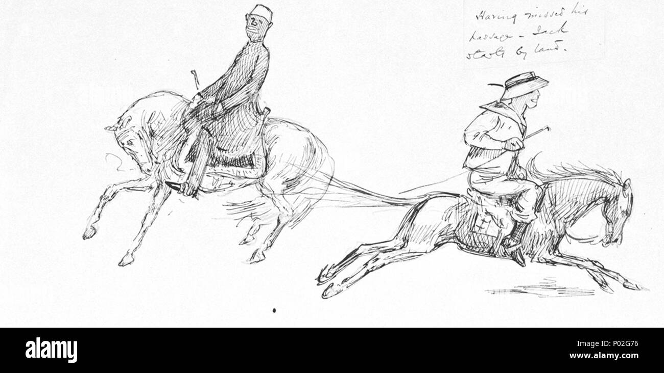 . Inglese: una caricatura di un marinaio al galoppo a cavallo causando un cavallo montato nella direzione opposta a quella posteriore con iscrizione memorizzati in album con PAF2339-PAF2355, il PAF2357.; mezzo comprende grafite. . Circa nel 1870. C. W. Cole 29 una caricatura di un marinaio al galoppo a cavallo causando un cavallo montato nella direzione opposta a quella posteriore con iscrizione RMG PW2356 Foto Stock