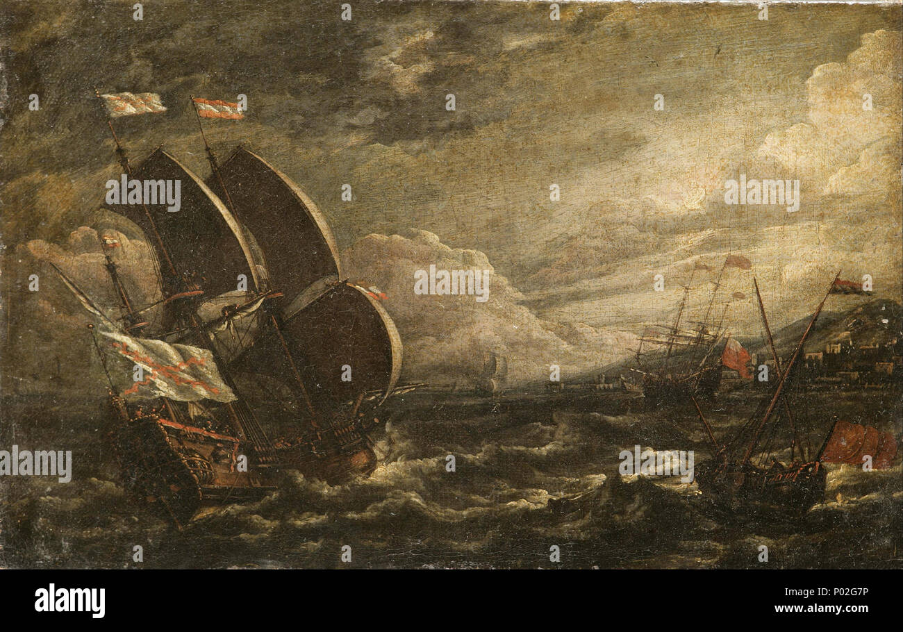 . Una tempesta di mare . Dal 1664 fino a 86 29 UN Castro, Lorenzo - Una tempesta di mare - Google Art Project Foto Stock