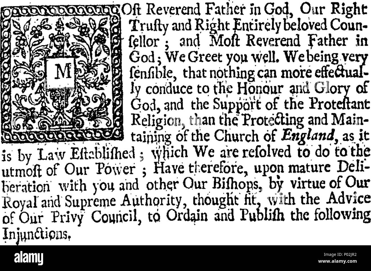 . Inglese: Fleuron dal libro: una raccolta di articoli, canoni, ingiunzioni, &c. insieme con diversi atti del Parlamento concernenti questioni ecclesiastiche; alcuni dei quali sono da leggere nelle chiese. 39 Una collezione di articoli, canonici, ingiunzioni, etc Fleuron T102478-5 Foto Stock