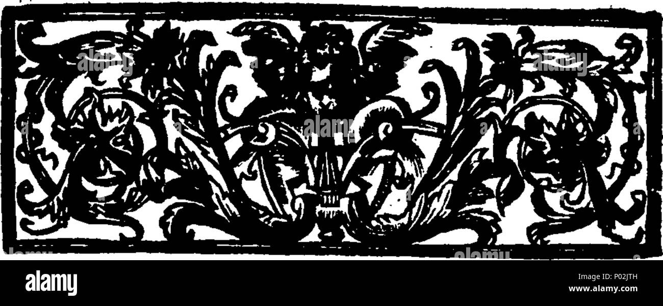 . Inglese: Fleuron dal libro: una raccolta di ballate, e alcune altre poesie occasionali. Da William Tunstall, Gent. Durante la sua Consinement nella Marshalsea. A cui si aggiungono, San Cipriano il discorso al Donatus: fatto in Inglese Metro, dallo stesso autore. 39 Una raccolta di ballate, e alcune altre poesie occasionali Fleuron T000037-5 Foto Stock