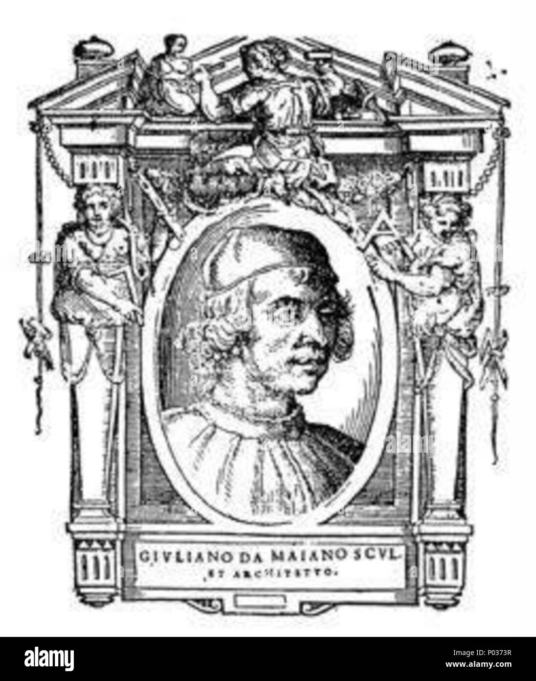 . Illustratio da 'Le vite' da Giorgio Vasari, edizione del 1568. Per l'artista ritratto vedere filename . 1568. Giorgio Vasari (1511-1578) nomi alternativi descrizione Vasari pittore italiano, architetto e storico della data di nascita e morte 30 Luglio 1511 27 Giugno 1578 Luogo di nascita e morte Arezzo Firenze sede di lavoro Firenze, Rom, Arezzo competente controllo : Q128027 VIAF:?ISNI 46768219:?0000 0001 2130 9590 ULAN:?500017608 LCCN:?n79084160 NLA:?35578126 WorldCat engravours sconosciuto 14 045 le vite, Giuliano da Maiano Foto Stock