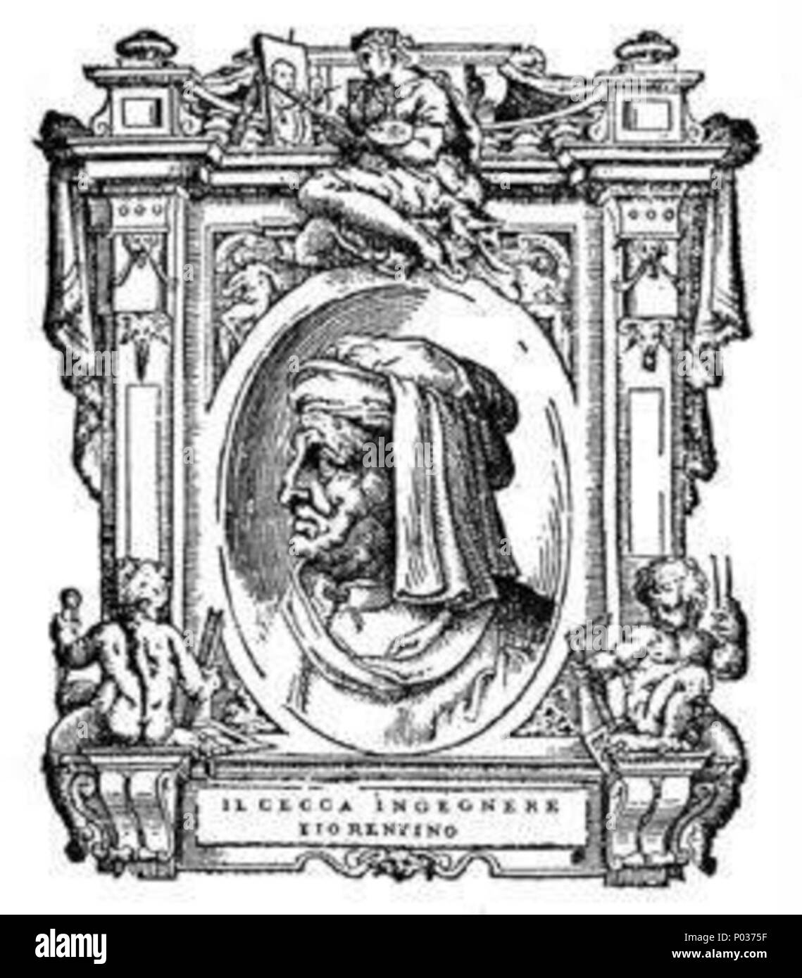 . Illustratio da 'Le vite' da Giorgio Vasari, edizione del 1568. Per l'artista ritratto vedere filename . 1568. Giorgio Vasari (1511-1578) nomi alternativi descrizione Vasari pittore italiano, architetto e storico della data di nascita e morte 30 Luglio 1511 27 Giugno 1578 Luogo di nascita e morte Arezzo Firenze sede di lavoro Firenze, Rom, Arezzo competente controllo : Q128027 VIAF:?ISNI 46768219:?0000 0001 2130 9590 ULAN:?500017608 LCCN:?n79084160 NLA:?35578126 WorldCat engravours sconosciuto 14 068 le vite, il cecca Foto Stock