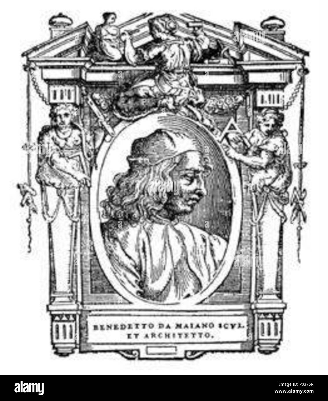. Illustratio da 'Le vite' da Giorgio Vasari, edizione del 1568. Per l'artista ritratto vedere filename . 1568. Giorgio Vasari (1511-1578) nomi alternativi descrizione Vasari pittore italiano, architetto e storico della data di nascita e morte 30 Luglio 1511 27 Giugno 1578 Luogo di nascita e morte Arezzo Firenze sede di lavoro Firenze, Rom, Arezzo competente controllo : Q128027 VIAF:?ISNI 46768219:?0000 0001 2130 9590 ULAN:?500017608 LCCN:?n79084160 NLA:?35578126 WorldCat engravours sconosciuto 14 074 le vite, Benedetto da Maiano Foto Stock