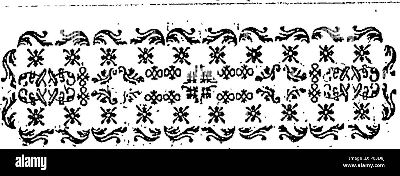 . Inglese: Fleuron dal libro: un catalogo dei preziosi, ben scelti e elegante biblioteca di Godfrey Bagnall Clarke, Esq; ultimamente deceduto, portato dalla sua casa a Sutton, nel Derbyshire: che sarà venduto tramite asta, dal sig. Christie, alla sua grande stanza in Pall-Mall, Lunedì 15 Maggio, 1775, e nove giorni successivi. Per iniziare ogni giorno puntualmente a dodici ore. N. B. Nell'ultimo giorno sarà venduto il resto della sua scelta raccolta di musica. Per essere visualizzati su Venerdì 12, e per la vendita. Cataloghi possono aveva presso il sig. Christie's come suddetto. 33 Un catalogo del prezioso Fleuron T028 Foto Stock