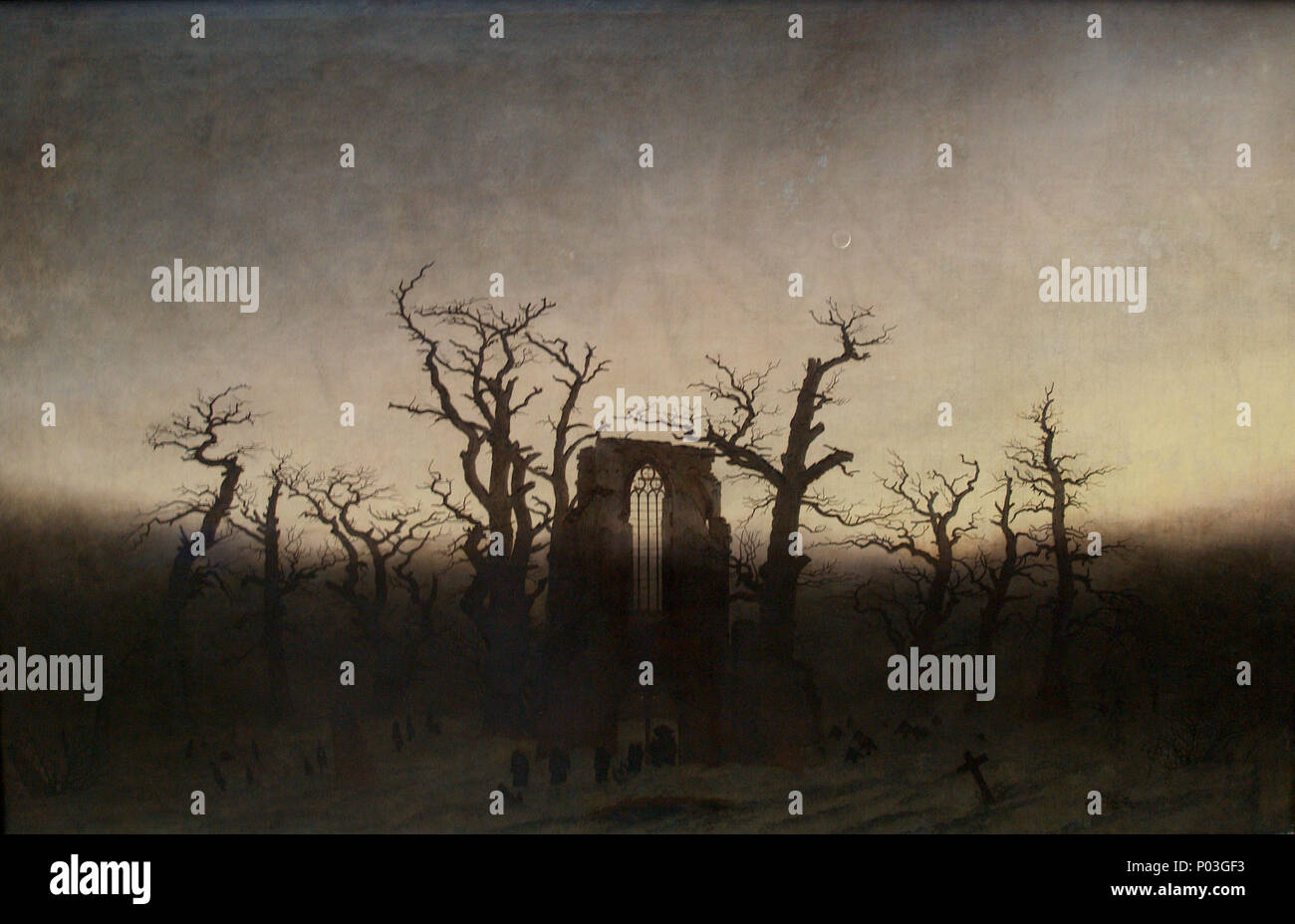 . Español: Ruinas de n.a. abadía . L'abbazia nel Oakwood . 1809 o 1810 257 Abtei im Eichwald 03 Foto Stock