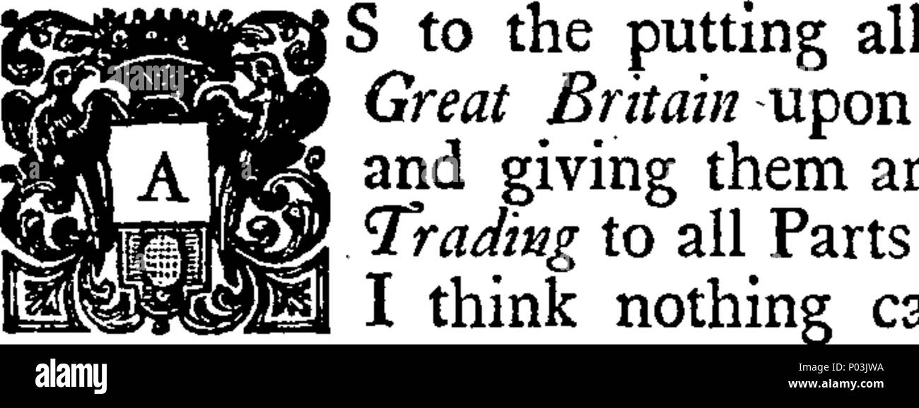 . Inglese: Fleuron dal libro: una raccolta di carte relative a Est India commercio: in cui sono shewn gli svantaggi di una nazione, confinando qualsiasi commercio a una azienda con per azioni. 45 Una raccolta di carte relative a Est India scambi- in cui sono shewn gli svantaggi di una nazione Fleuron T000057-15 Foto Stock