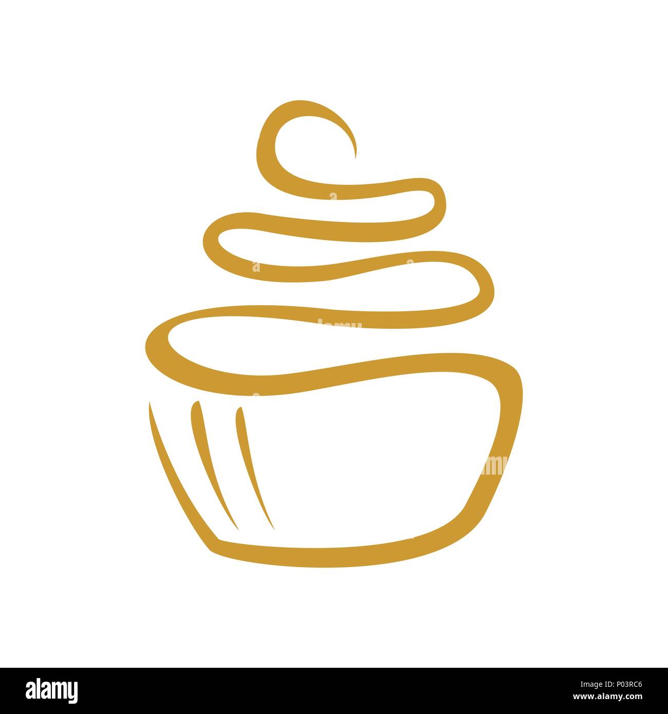 Cup Cake Line Art simbolo Vettore Graphic Logo Design Illustrazione Vettoriale