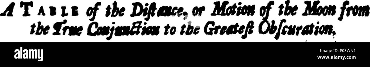 . Inglese: Fleuron dal libro: A compleat system di astronomia. In due volumi. Contenente la descrizione e l'uso del settore; le leggi della geometria sferica; ... Anche le nuove tabelle dei movimenti dei pianeti, ... Da Charles Leadbetter, insegnante della mathematicks. 64 A compleat system di astronomia Fleuron T009576-4 Foto Stock