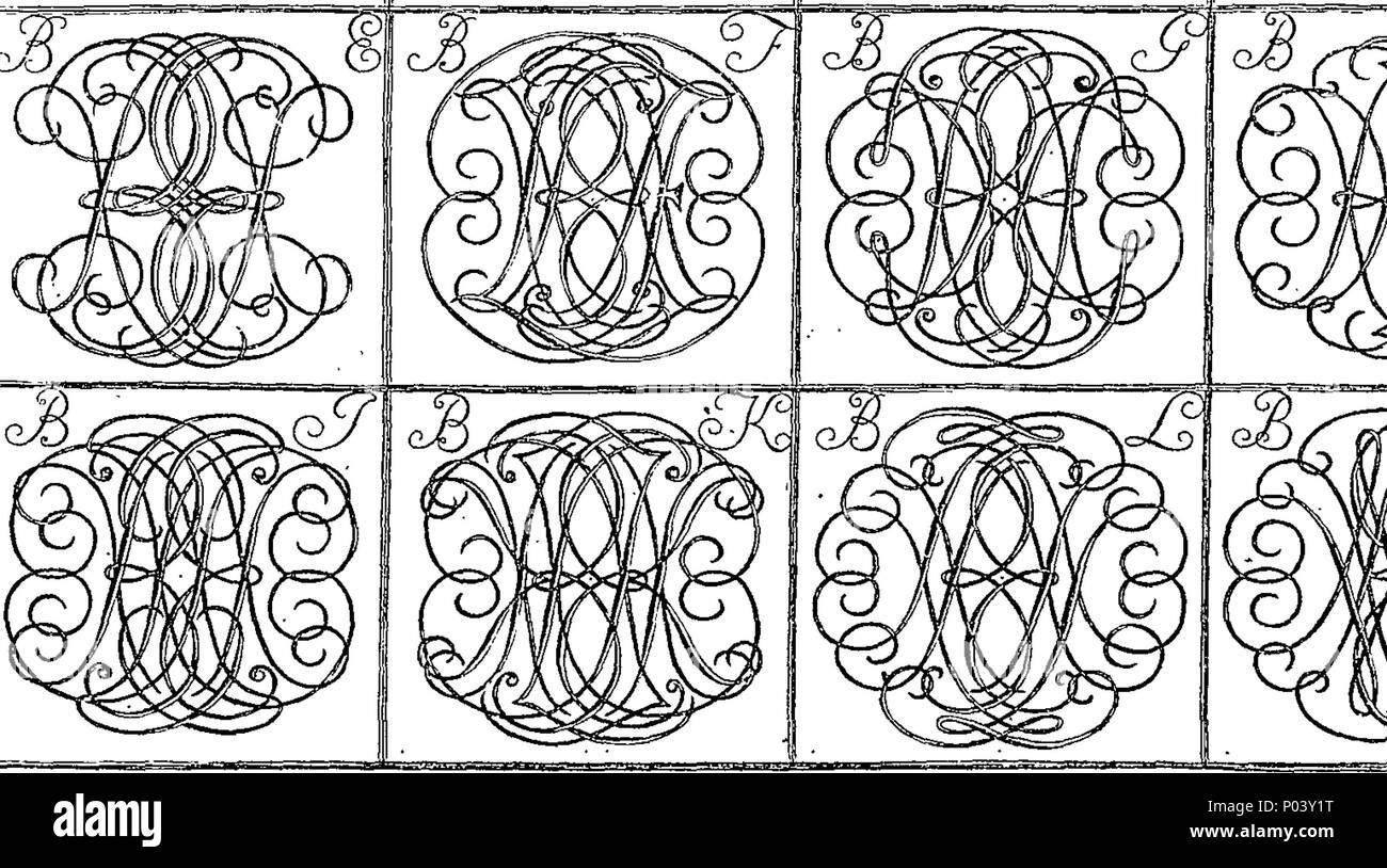 . Inglese: Fleuron dal libro: un alfabeto completo di cyphers invertiti & invertiti. Composto da James Pigot. 65 Un alfabeto completo di cyphers invertita e invertiti. Composto da James Pigot. Fleuron T125566-2 Foto Stock