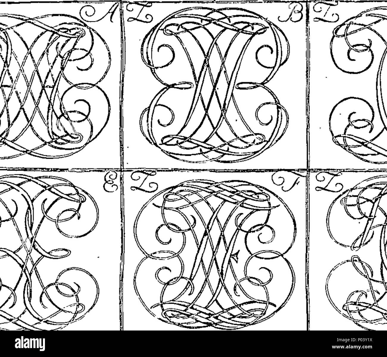 . Inglese: Fleuron dal libro: un alfabeto completo di cyphers invertiti & invertiti. Composto da James Pigot. 65 Un alfabeto completo di cyphers invertita e invertiti. Composto da James Pigot. Fleuron T125566-53 Foto Stock