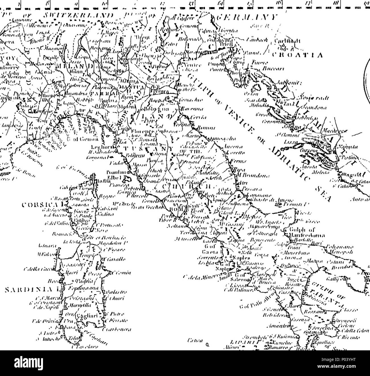 . Inglese: Fleuron dal libro: un completo dizionario geografico o dizionario geografico universale; di antico e di moderno geografia: contenente una completa e particolare e la descrizione accurata del mondo conosciuto; in Europa, Asia, Africa e America: comprendente un sistema completo di geografia, illustrata con mappe corretta e splendide viste della città principali, &c. e tabelle cronologica dei sovrani d'Europa. Le parti geografiche da John Seally, A. M. Membro della Accademia Romana; l'autore dell'Histoire Chronologique, Sacre"e et profano; elementi di geografia e astronomia, &c. &C. Interspers Foto Stock