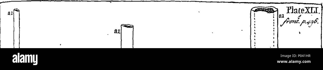 . Inglese: Fleuron dal libro: un corso di filosofia sperimentale. Da J. T. Desaguliers, LL.D. F. R. S. Cappellano di Sua Grazia il Duca di Chandos. ... Adornare'd con Thirty-Two Copper-Plates. 75 un corso di filosofia sperimentale Fleuron T135356-57 Foto Stock