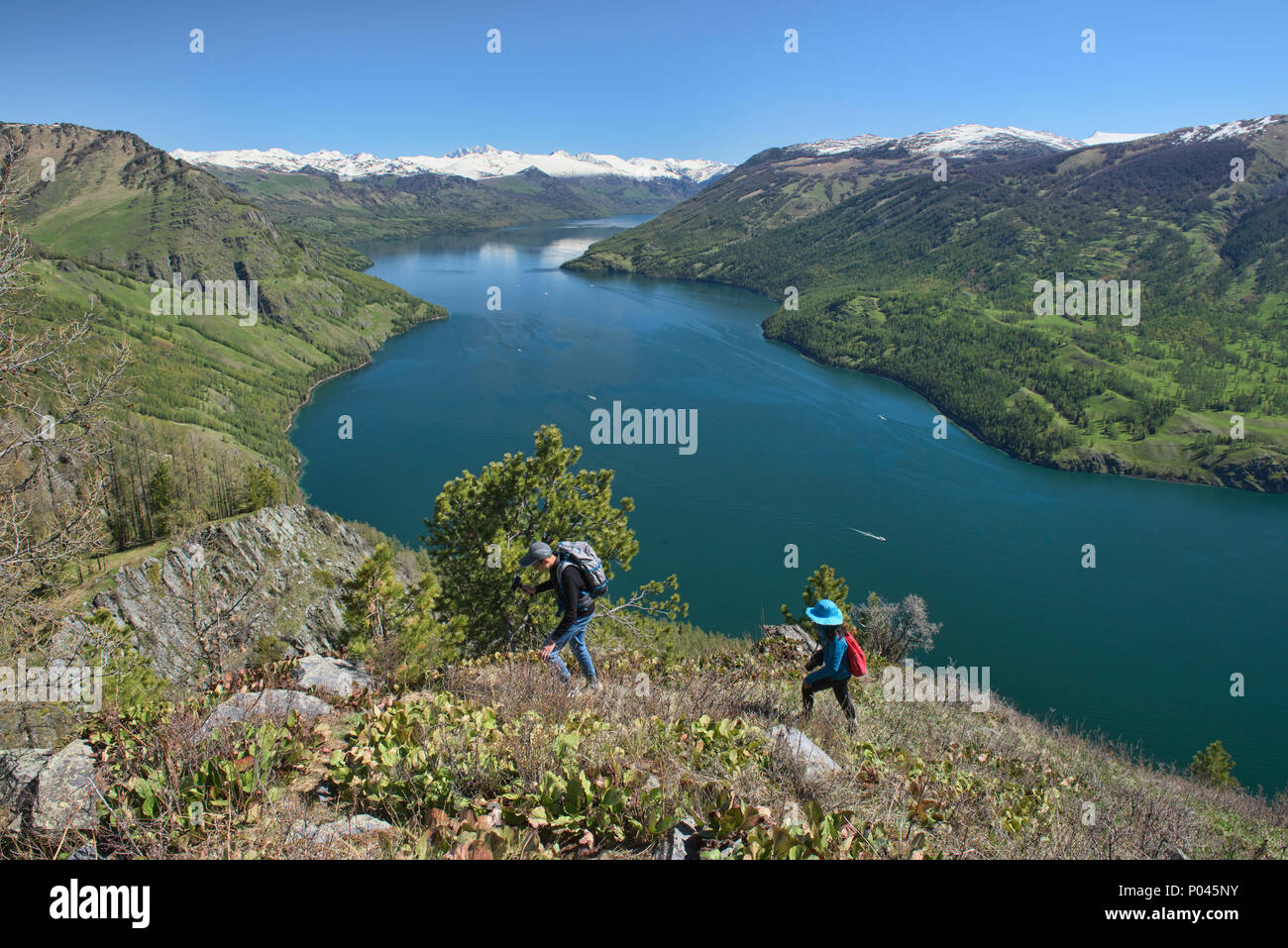 Kanas Pristine Lake National Park, Xinjiang, Cina Foto Stock