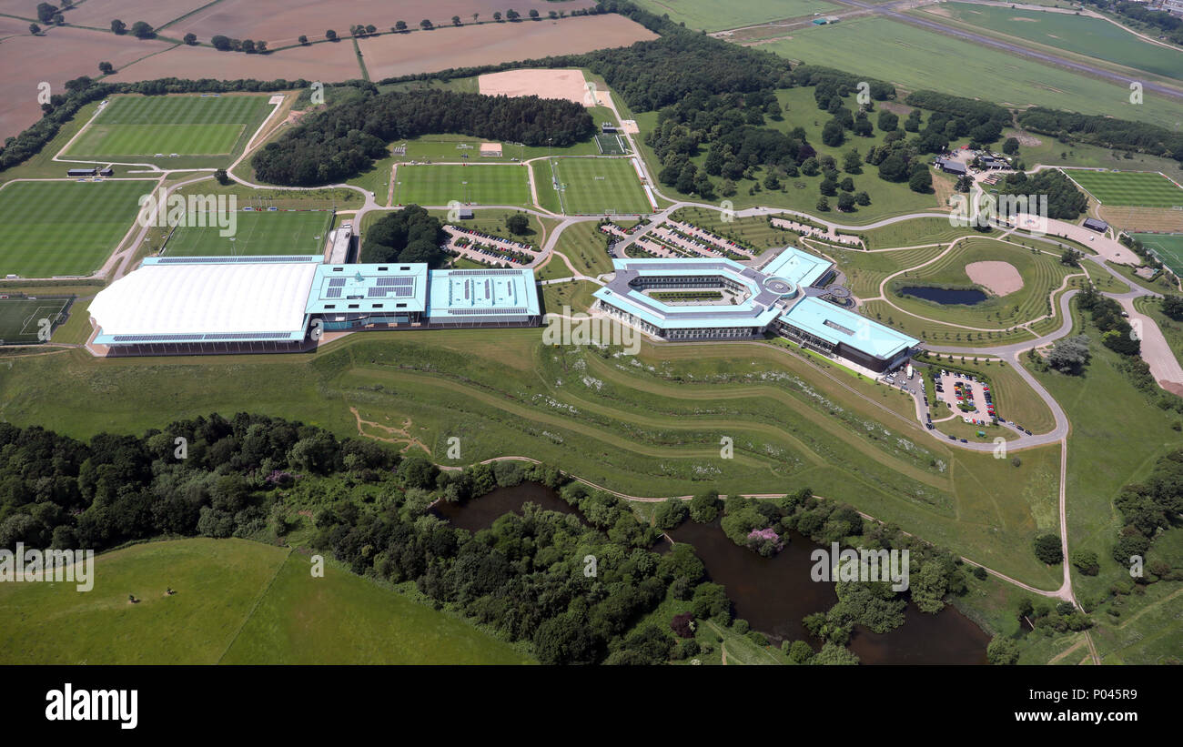 Vista aerea di St George's Park, Inghilterra allenamento eseguito dall'FA Foto Stock