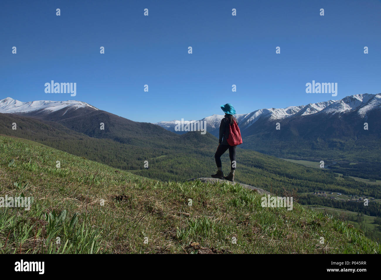 Splendidi paesaggi del nord al Lago Kanas National Park, Xinjiang, Cina Foto Stock