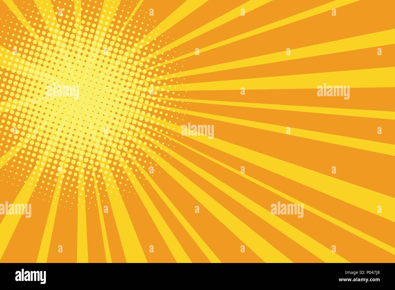 La Pop art retrò giallo sfondo arancione Illustrazione Vettoriale