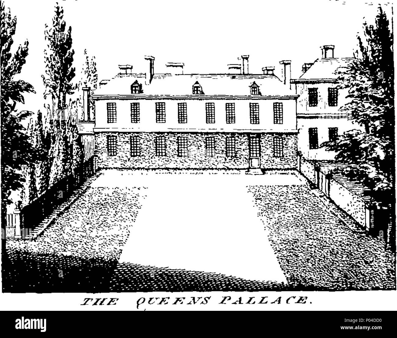 . Inglese: Fleuron dal libro: una descrizione dei Giardini Reali a Richmond in Surry, il villaggio, e luoghi adiacenti. Con qualche conto della sua antichità e che cosa è successo sarebbe notevole. In una lettera a una società di colleghi. Illustrato con le piastre di rame di un piano dei giardini, Palace, Eremo, grotta, latteria, Summer-Houses e Tempio. 86 una descrizione dei Giardini Reali a Richmond in Surry, il villaggio, e luoghi adiacenti Fleuron T117502-4 Foto Stock