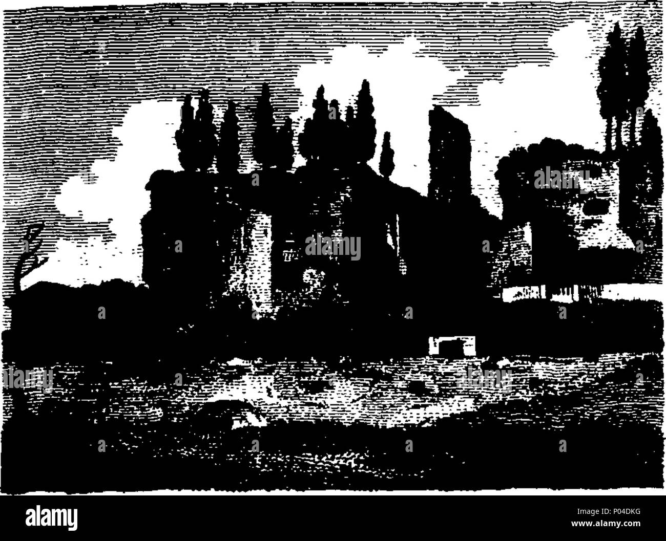 . Inglese: Fleuron dal libro: una descrizione delle opere d'arte di Roma antica e quella moderna, particolarmente in architettura, scultura e pittura. A cui si aggiunge un tour attraverso le città e i paesi nei dintorni della metropoli. Attentamente collazionate con la migliore autorità. Da J. Salmone, antiquario, fine di Roma in due volumi. Abbellito con belle incisioni da disegni originali, ... 87 una descrizione delle opere d'arte di Roma antica e quella moderna, particolarmente in architettura, scultura e pittura Fleuron T113867-4 Foto Stock