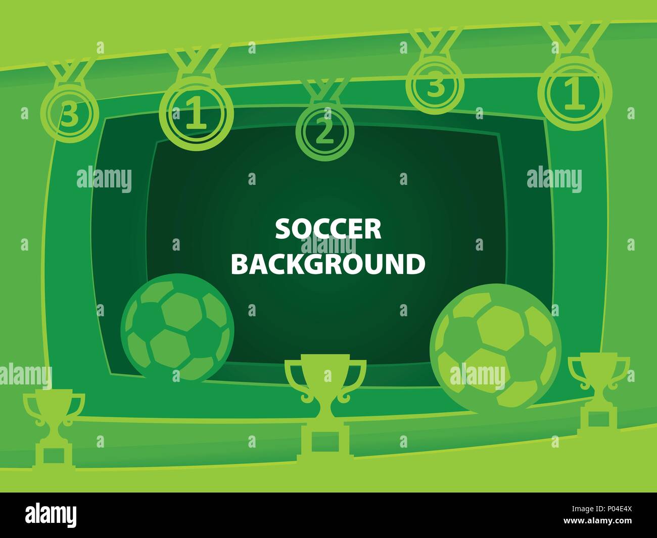 Soccer Abstract sfondo con carta forme di taglio Illustrazione Vettoriale