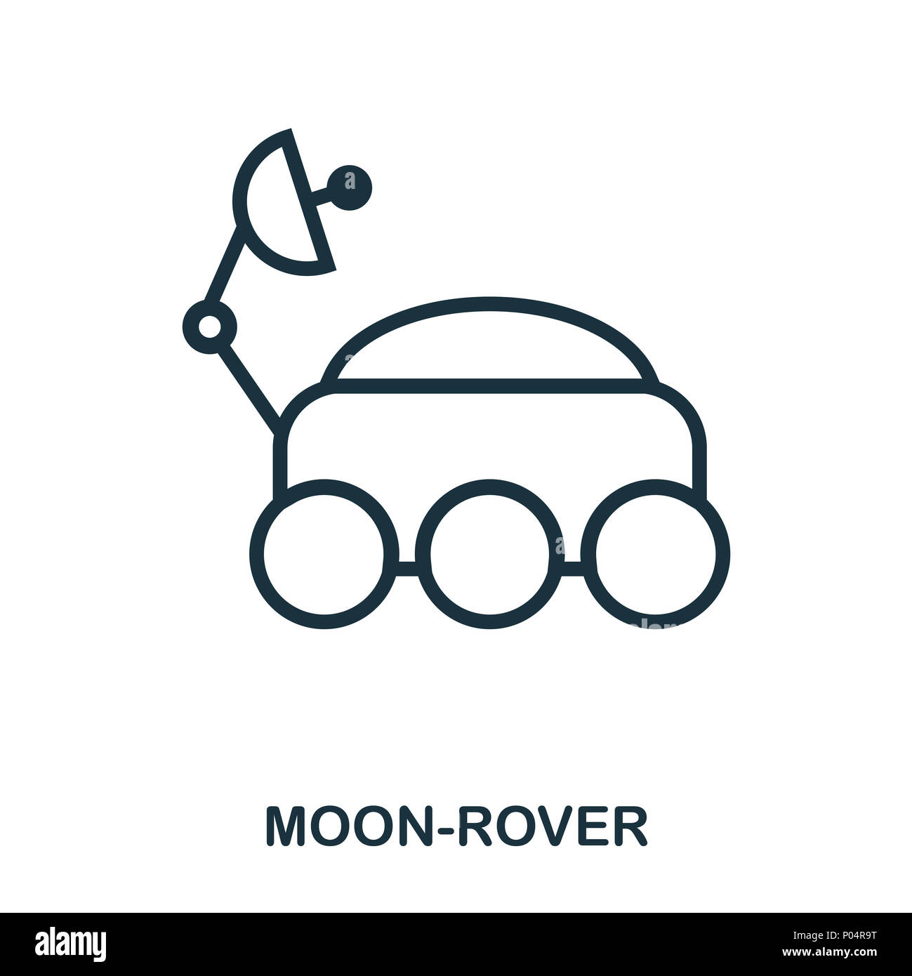 Icona Moon-Rover. Piatto icona di stile design. UI. Illustrazione della luna-icona di rover. Pittogramma isolato su bianco. Pronto per l'uso nella progettazione web, applicazioni software, stampa. Foto Stock