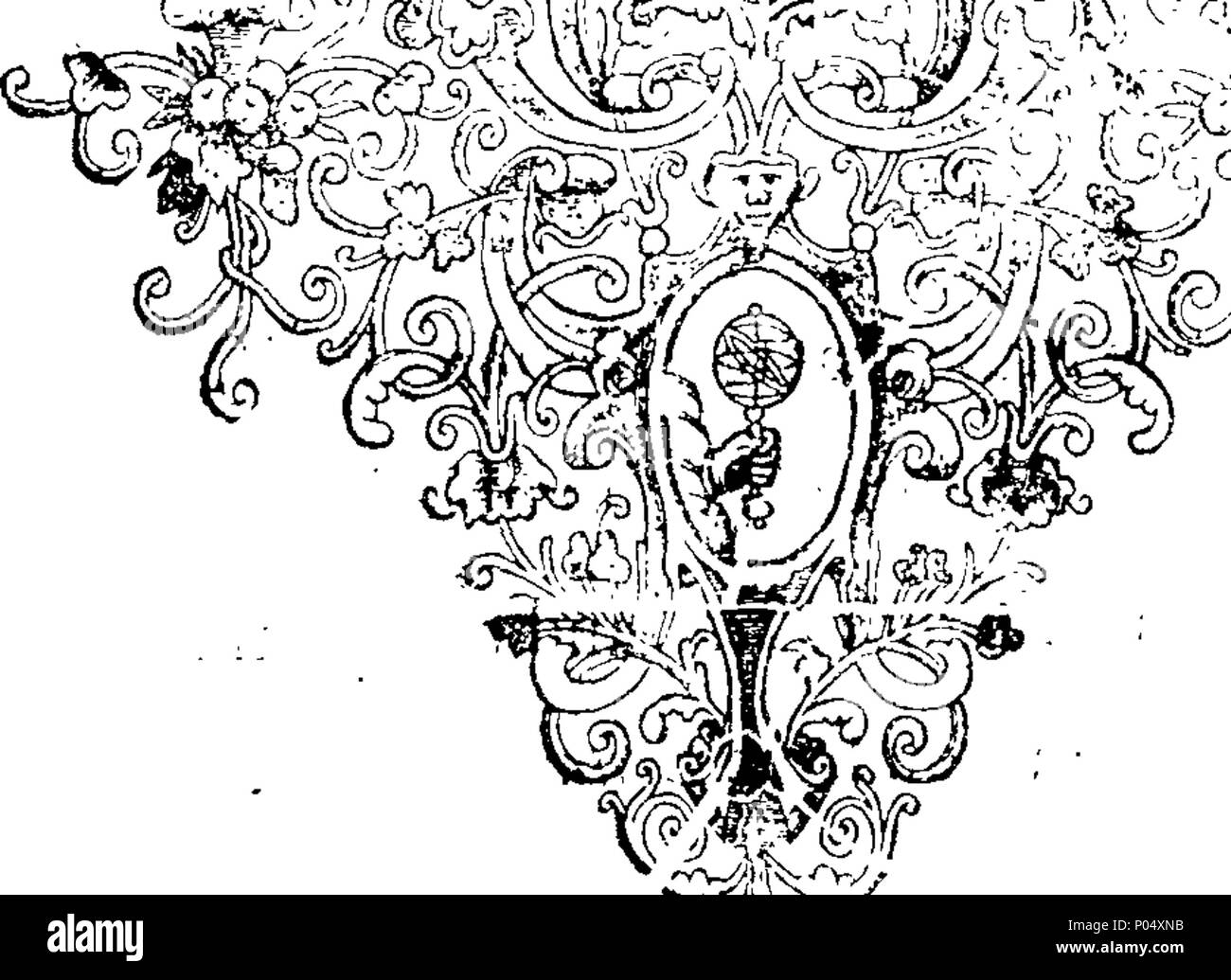 . Inglese: Fleuron dal libro: una lettera di congratulazioni scritto da Oxford a destra Onorevole Giuseppe Addison, Esq; al momento della sua nomina uno di Sua Maestà il principale dei Sottosegretari di Stato. Da W. Huddesford di All-Souls Coll. Oxon. 72 una lettera di congratulazioni scritto da Oxford a destra Onorevole Giuseppe Addison Fleuron T063318-4 Foto Stock