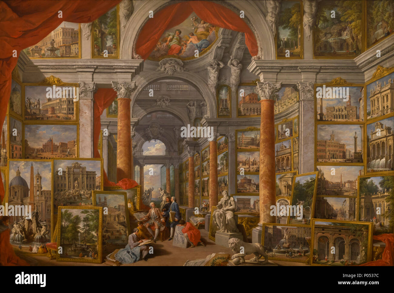 Galleria di immagini con vedute di Roma moderna, Giovanni Paolo Pannini, 1757, il Museo delle Belle Arti di Boston, Massa, Stati Uniti d'America, America del Nord Foto Stock