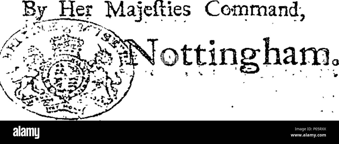 . Inglese: Fleuron dal libro: una forma di preghiera di rendimento di grazie a Dio onnipotente; per essere utilizzati in tutte le chiese e cappelle entro questo reame, ogni anno, all'ottavo giorno di marzo: essendo il giorno in cui Sua Maestà ha cominciato il suo felice regno. Da sua maestà il comando speciale. 99 una forma di preghiera di rendimento di grazie a Dio onnipotente; per essere utilizzati in tutte le chiese e cappelle entro questo reame Fleuron T080028-1 Foto Stock