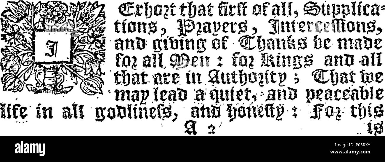 . Inglese: Fleuron dal libro: una forma di preghiera di rendimento di grazie a Dio onnipotente; per essere utilizzati in tutte le chiese e cappelle entro questo reame, ogni anno, all'ottavo giorno di marzo: essendo il giorno in cui Sua Maestà ha cominciato il suo felice regno. Da sua maestà il comando speciale. 99 una forma di preghiera di rendimento di grazie a Dio onnipotente; per essere utilizzati in tutte le chiese e cappelle entro questo reame Fleuron T080028-3 Foto Stock