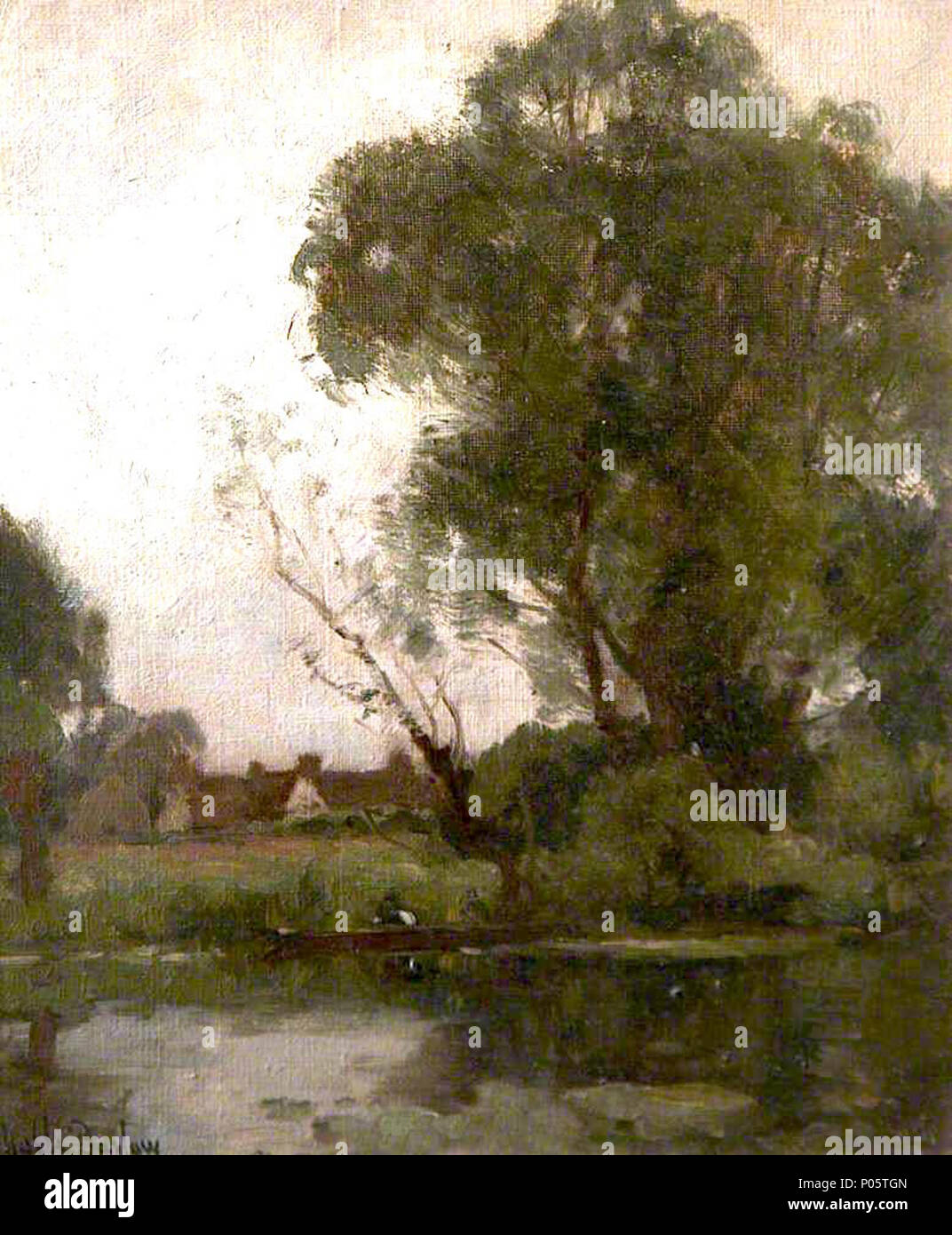 . Русский: картины английского художника Джона Нобла Барлоу (1861-1917) . prima del 1917. John Noble Barlow 55 John Noble Barlow sul Tamigi Foto Stock