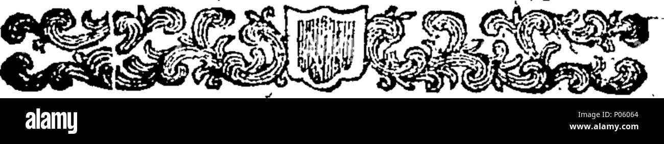 . Inglese: Fleuron dal libro: una descrizione di un grafico. In cui sono segnati tutti i diversi percorsi di Prince Edward, in Gran Bretagna; e le marche del suo esercito, e l'E-gl-sh. Gli assedi sono distinti e le battaglie che si combatterono nella sua impresa. 81 Una descrizione di un grafico Fleuron T071221-11 Foto Stock