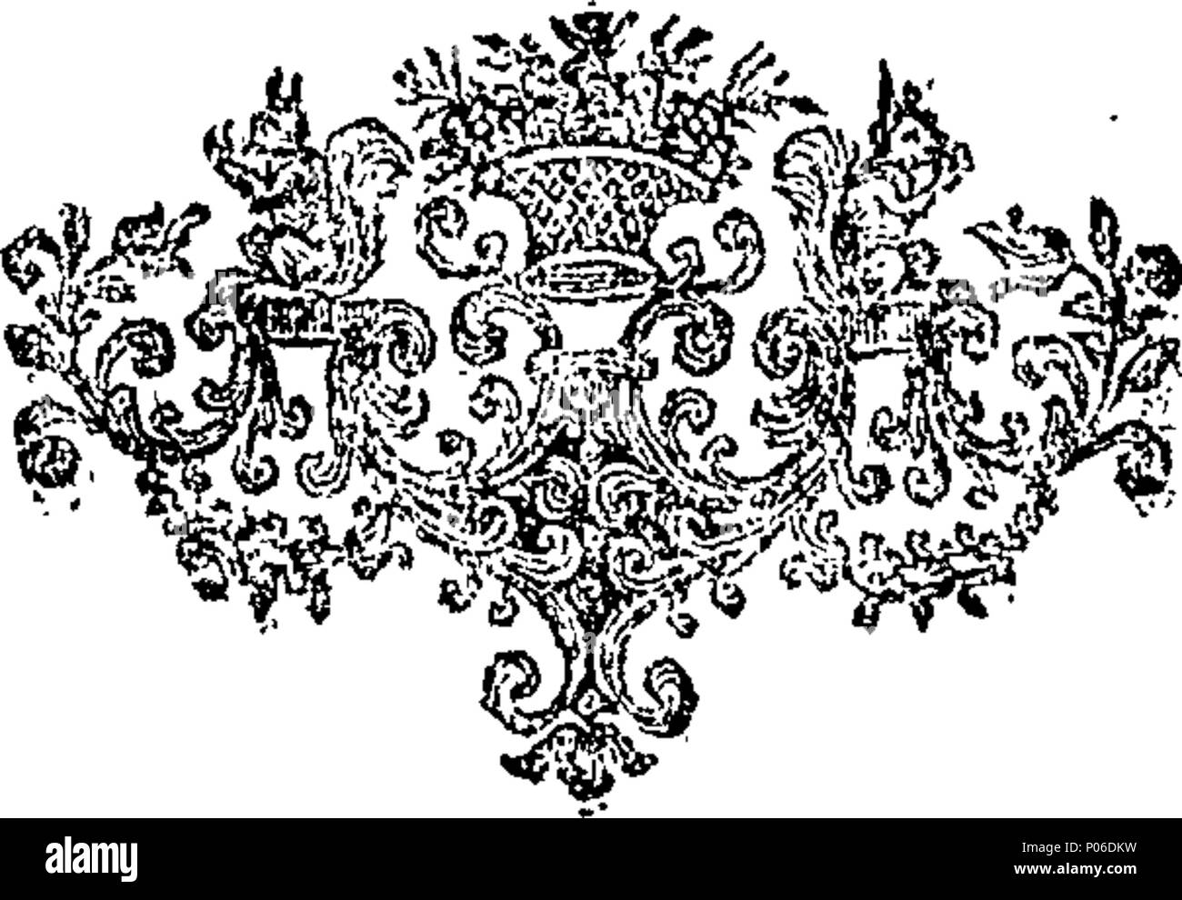 . Inglese: Fleuron dal libro: un funerale sermone predicato a Chertsey, in seguito alla morte del Reverendo il sig. Jacob Kuffeler, morto l'1 settembre. 1723. Da Daniel Mayo, M.A. 102 un funerale sermone predicato a Chertsey, in seguito alla morte del Reverendo il sig. Jacob Kuffeler, morto 1 Settembre Fleuron T098109-4 Foto Stock