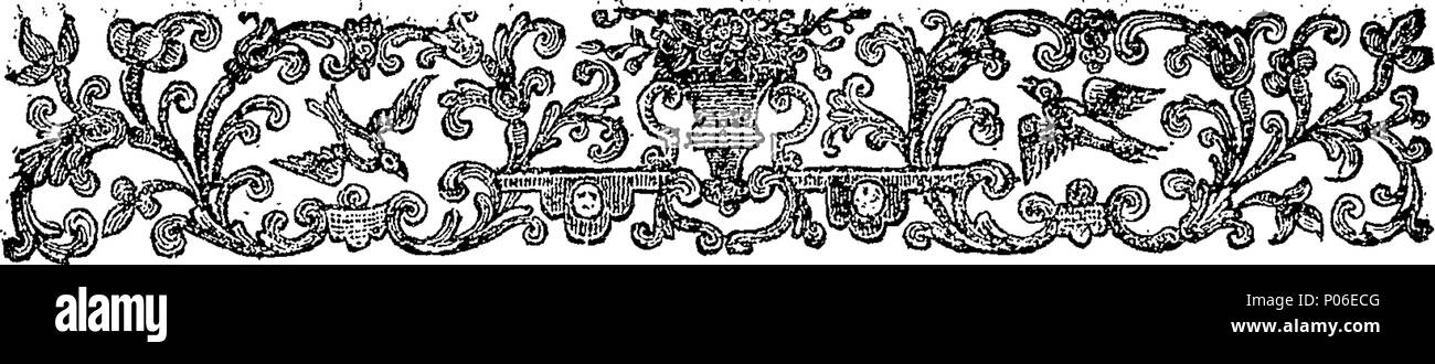 . Inglese: Fleuron dal libro: una storia genealogica del nobile e illustre famiglia di Courtenay. In tre parti. Il primo dà un account, dei conti di Edessa, di quella famiglia. La seconda, di quel ramo che è in Francia. Il terzo, di quel ramo che è in Inghilterra. Da E. Cleaveland, B. D. talvolta compagno di Exeter-College a Oxford e rettore di Honiton nel Devon. 102 Una storia genealogica del nobile e illustre famiglia di Courtenay Fleuron T146457-2 Foto Stock