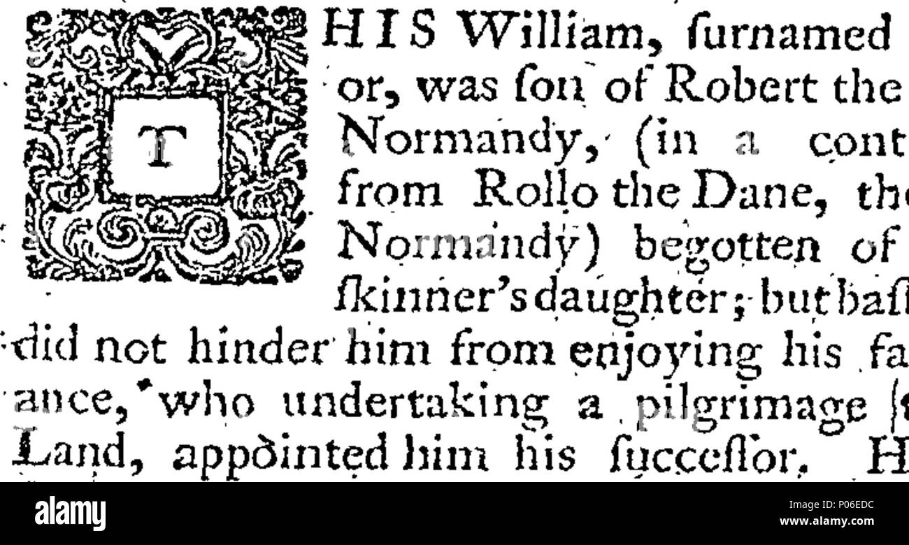 . Inglese: Fleuron dal libro: una storia genealogica delle famiglie reali di Inghilterra, da William il Conquistatore la presente Royal grand bambini: trattare distintamente dei loro matrimoni, bambini e rami collaterali: e annunziando i loro titoli, uffici, nascite, decessi, e luoghi di nascita e di sepoltura; in vista della loro vita. Insieme con la discesa dei vari principi stranieri ora regnante, e della più nobile e famiglie eminenti in Inghilterra, che sono scaturite dal sangue reale di questo Regno, giù per il presente anno. Raccolti dal sig. Rapin, e altri autentica historia Foto Stock