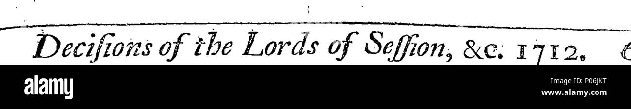 . Inglese: Fleuron dal libro: un ufficiale della sessione. Contenente le decisioni dei signori del Consiglio e sessione, nei casi più importanti, sentito e determinano'd da febbraio 1705, fino al novembre del 1713: e gli atti di sederunt fatte nel tempo. Con una prefazione, contenente Cenni Storici della sessione e la forma di procedere al suo interno; e in ordine alfabetico Abridgment del tutto. Osservate e compilato da William Forbes l'avvocato, professore di diritto all'Università di Glasgow. Per ordine del Preside della Facoltà e degli avvocati. Ammessi dai signori per essere stampati per il publick buona. 115 Foto Stock