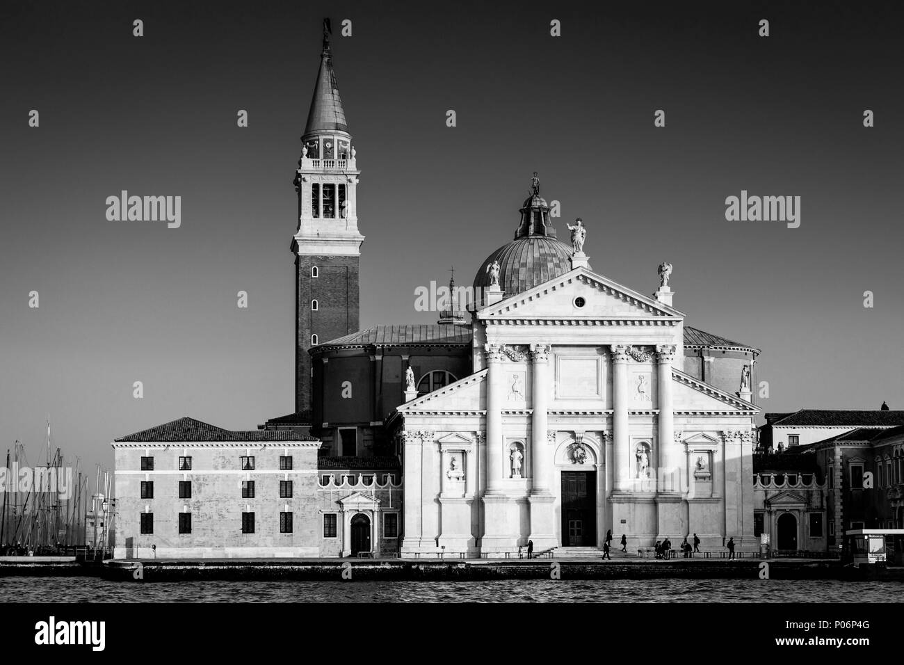 La Chiesa di San Giorgio Maggiore su San Giorgio Maggiore Isola, Venezia, Italia Foto Stock