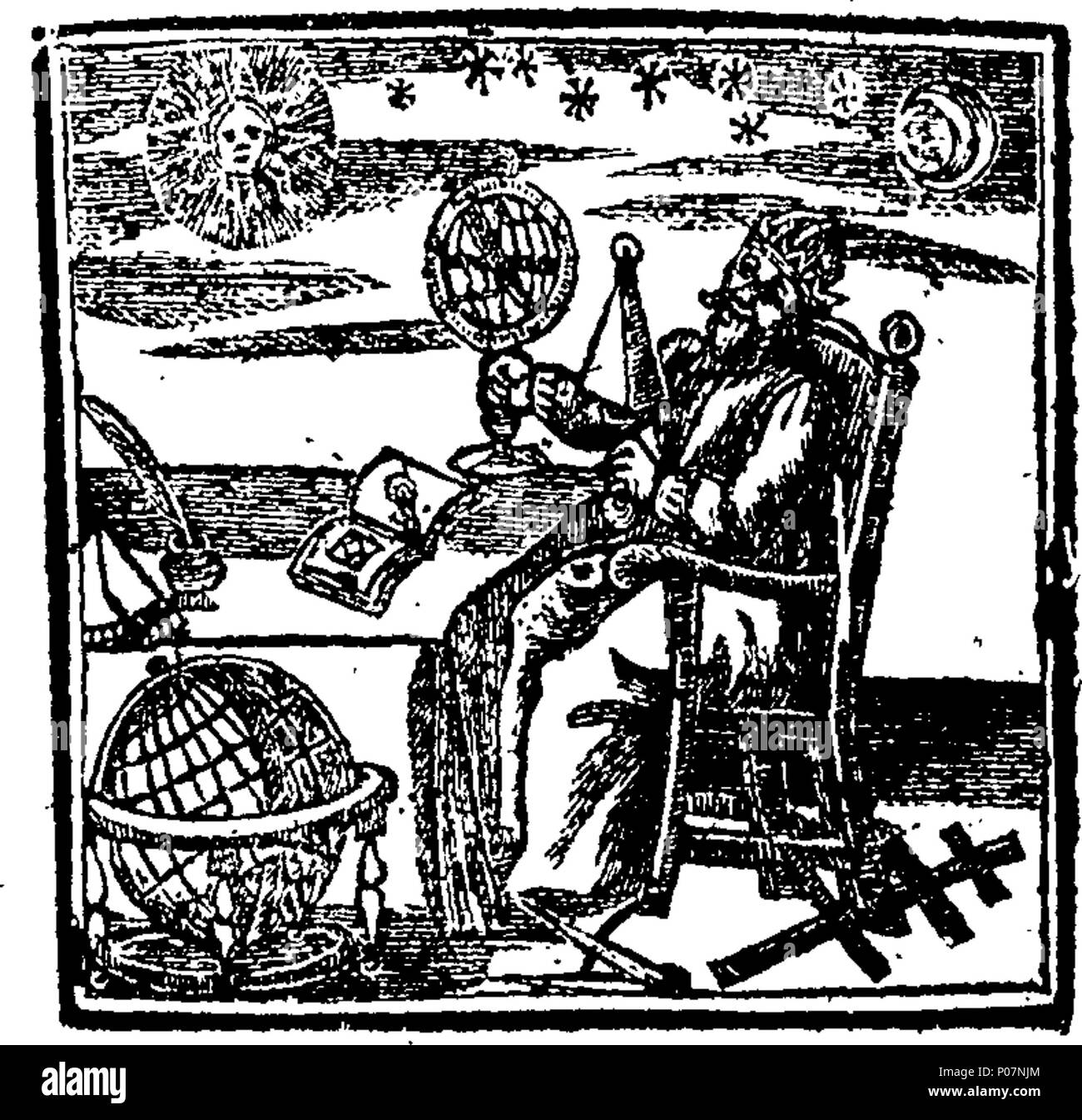 . Inglese: Fleuron dal libro: un groatsworth di scherzi per un penny; o, l'interpretazione dei sogni. 111 Un groatsworth di scherzi per un penny; o, l'interpretazione dei sogni. Fleuron T035883-1 Foto Stock