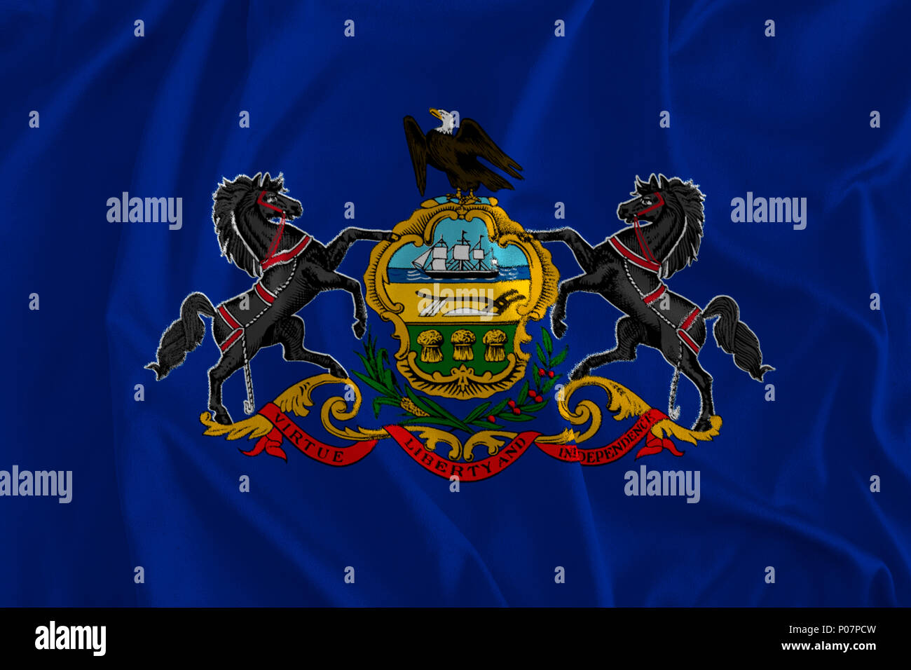 Bandiera della Pennsylvania sfondo, il keystone stato, la Quaker State Foto Stock