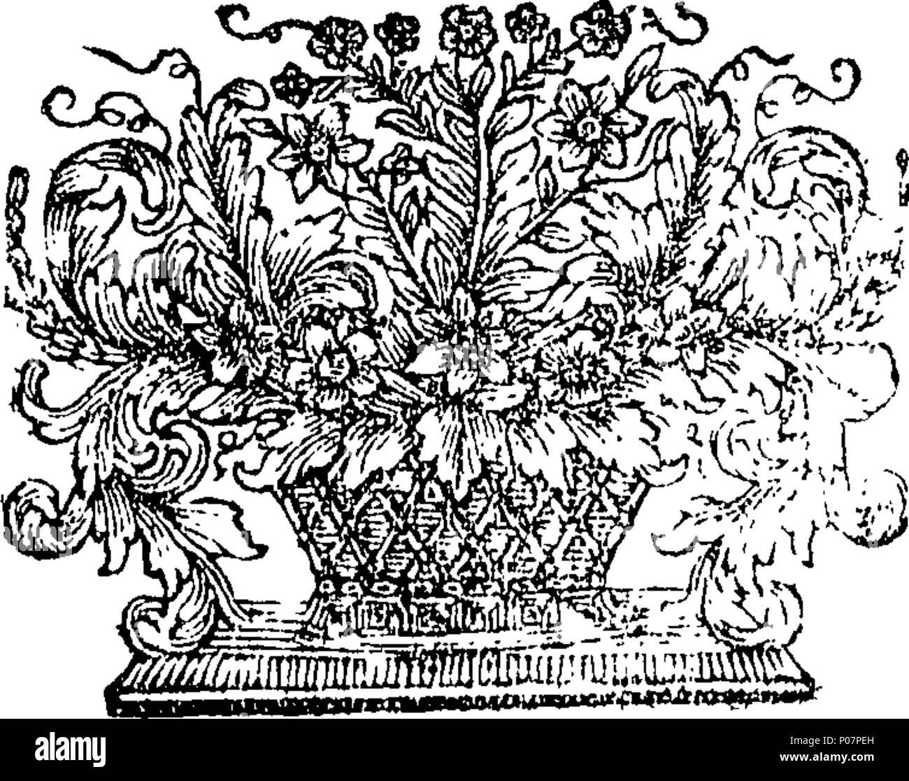 . Inglese: Fleuron dal libro: uno storico e saggio genealogiche sulla famiglia e il cognome di Buchanan. A cui si aggiunge una breve indagine sulla genealogia e lo stato attuale di antiche Scotish cognomi, e più in particolare del clan delle Highland. Da William Buchanan di Auchmar. 113 una storica e genealogica di saggio su la famiglia e il cognome di Buchanan Fleuron T154470-6 Foto Stock