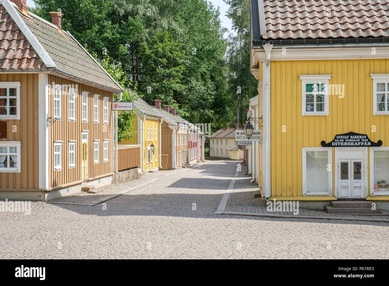 La città in miniatura in Astrid Lindgrens world. Si tratta di un popolare parco a tema in Svezia sulla base le favole e racconti di Astrid Lindgren. Foto Stock