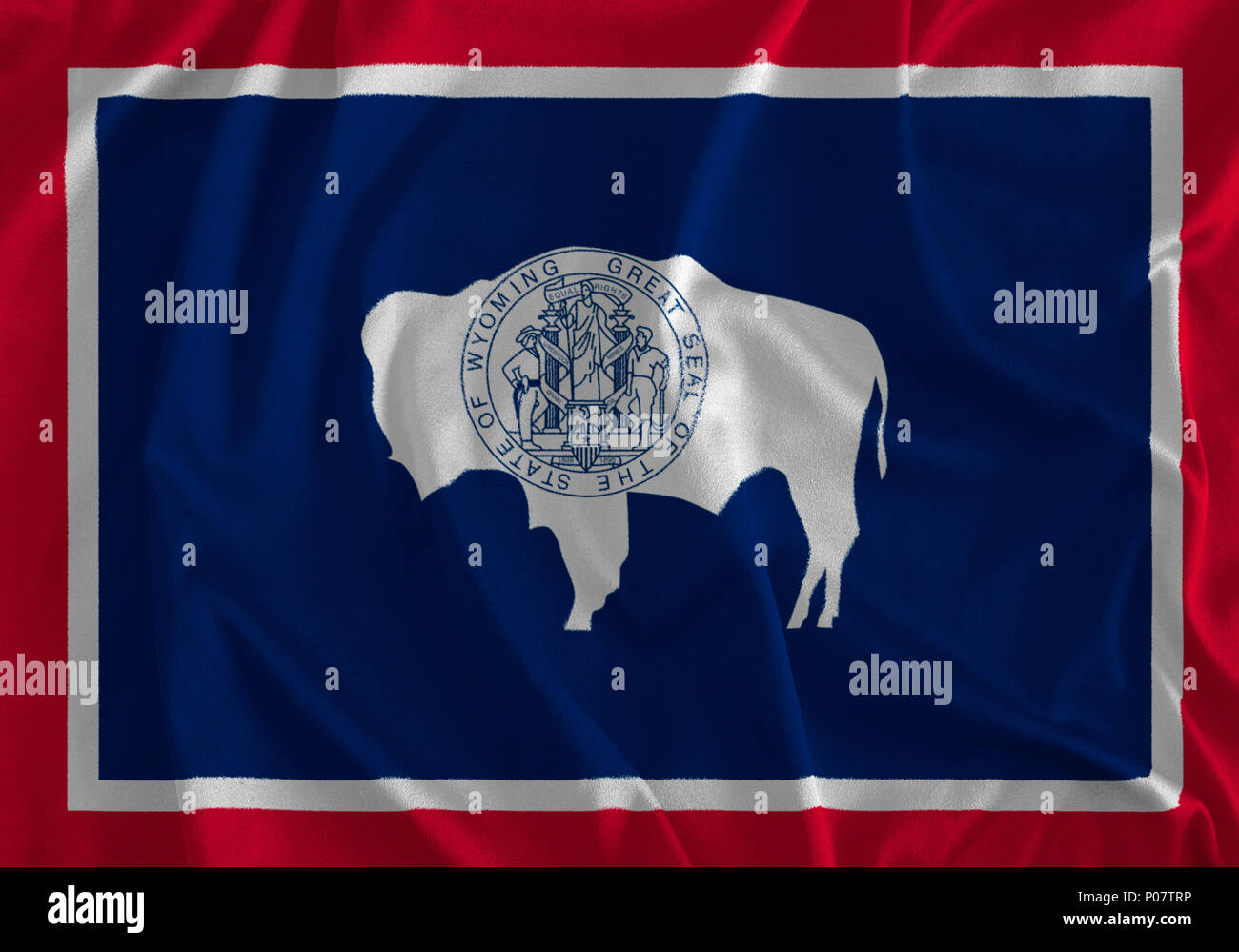 Bandiera del Wyoming sfondo, l'uguaglianza, dello stato per sempre a ovest Foto Stock