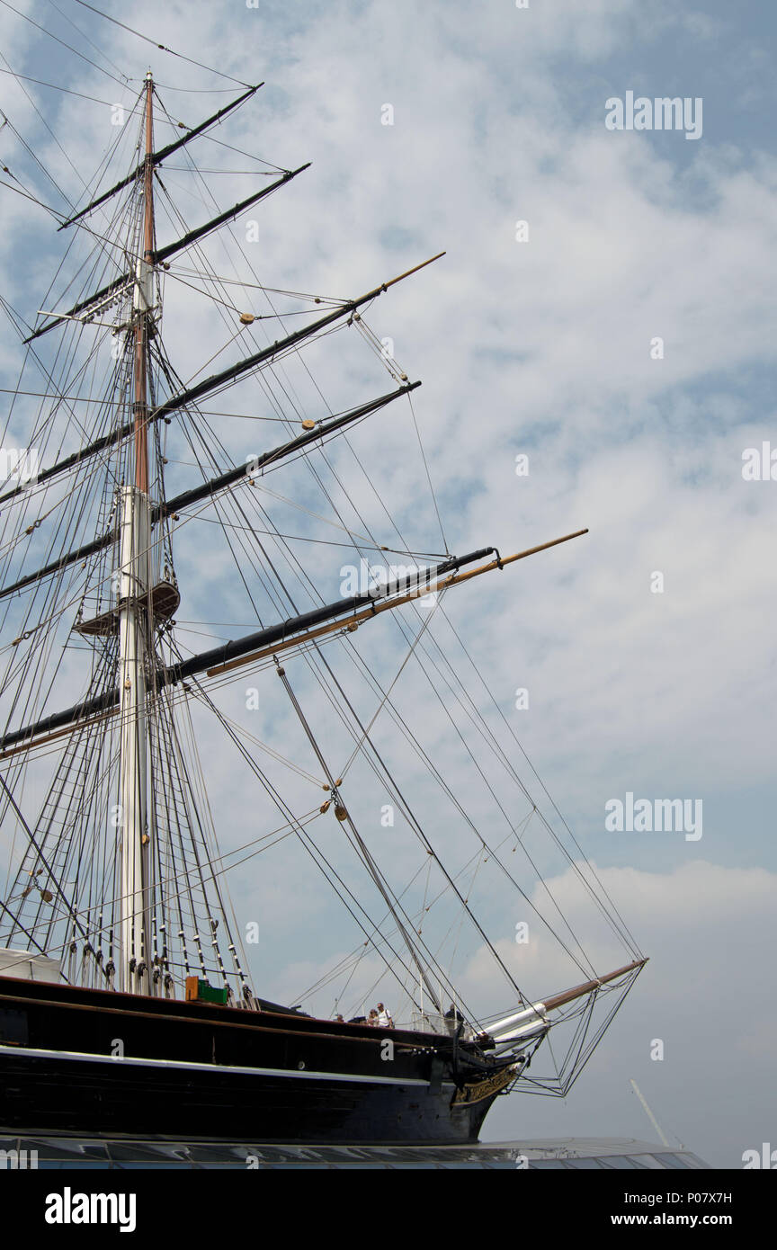 Il Cutty Sark presso il Royal Musei Greenwich, Londra Foto Stock