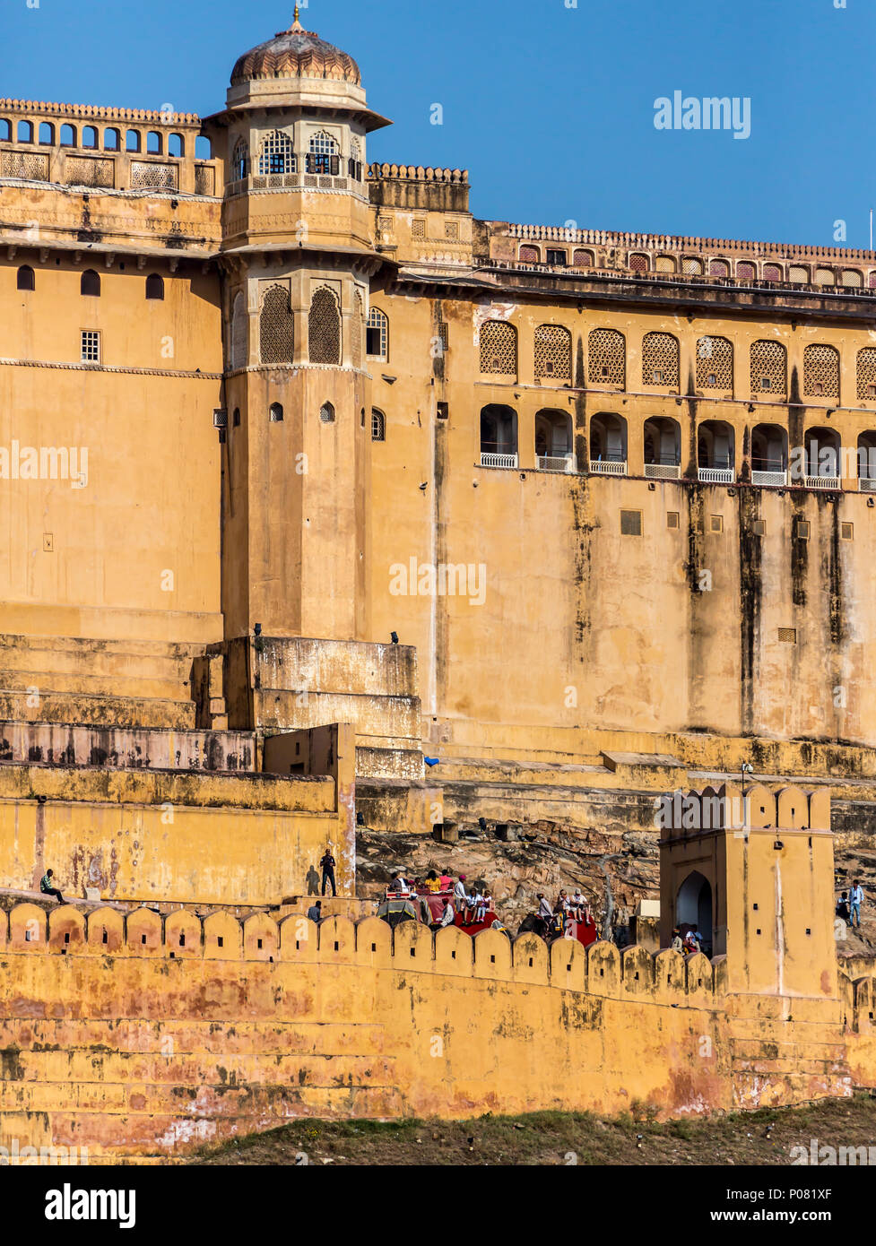 Ambra storico Fort a Jaipur, India Foto Stock