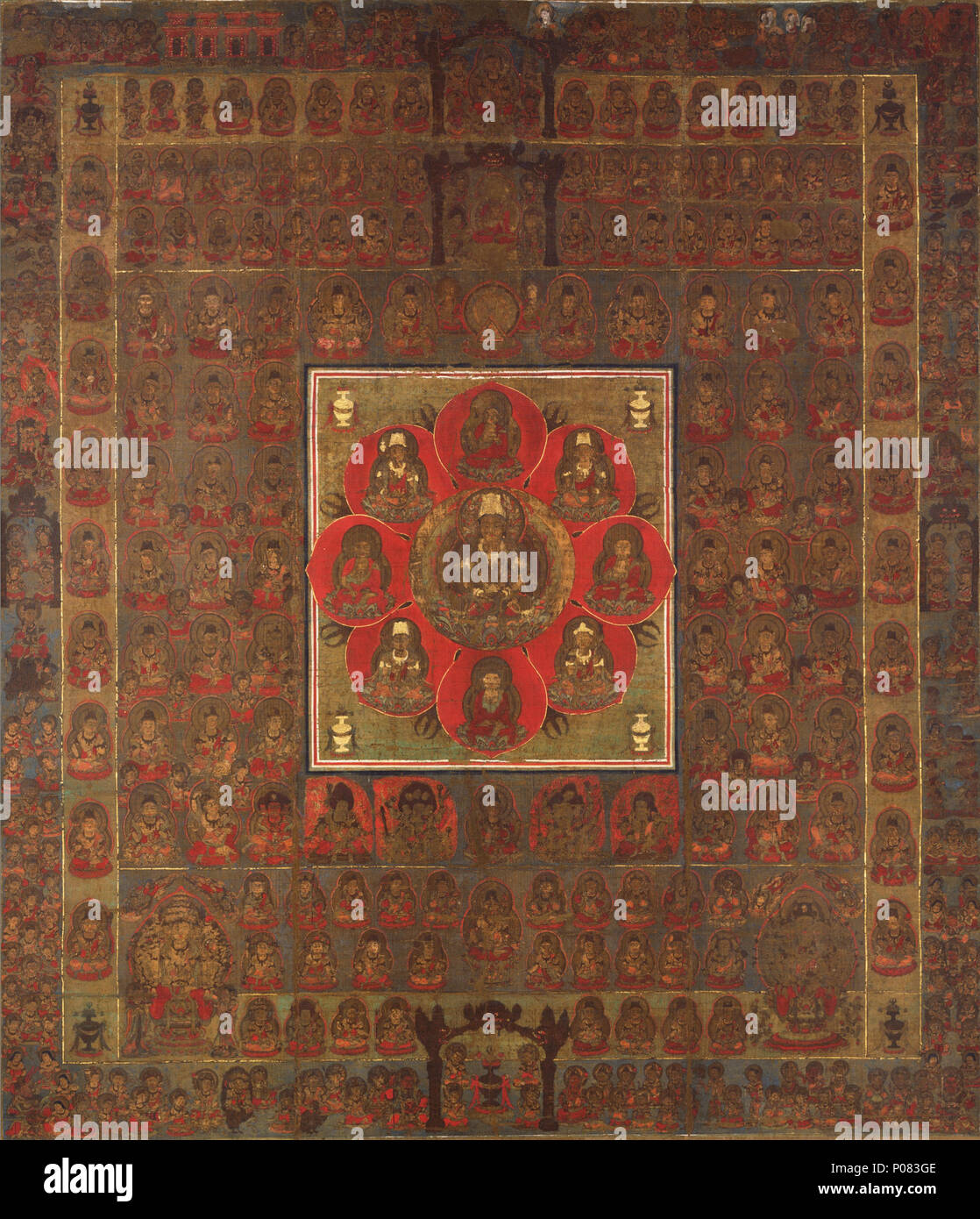 . Inglese: Ryokai Mandala di Nara Museo Nazionale, Giappone 日本語: 絹本著色両界曼荼羅図 . Periodo Kamakura (1185-1333). A Kamakura periodo artista 20 Ryokai Mandala Taizo (Nara Museo Nazionale) Foto Stock