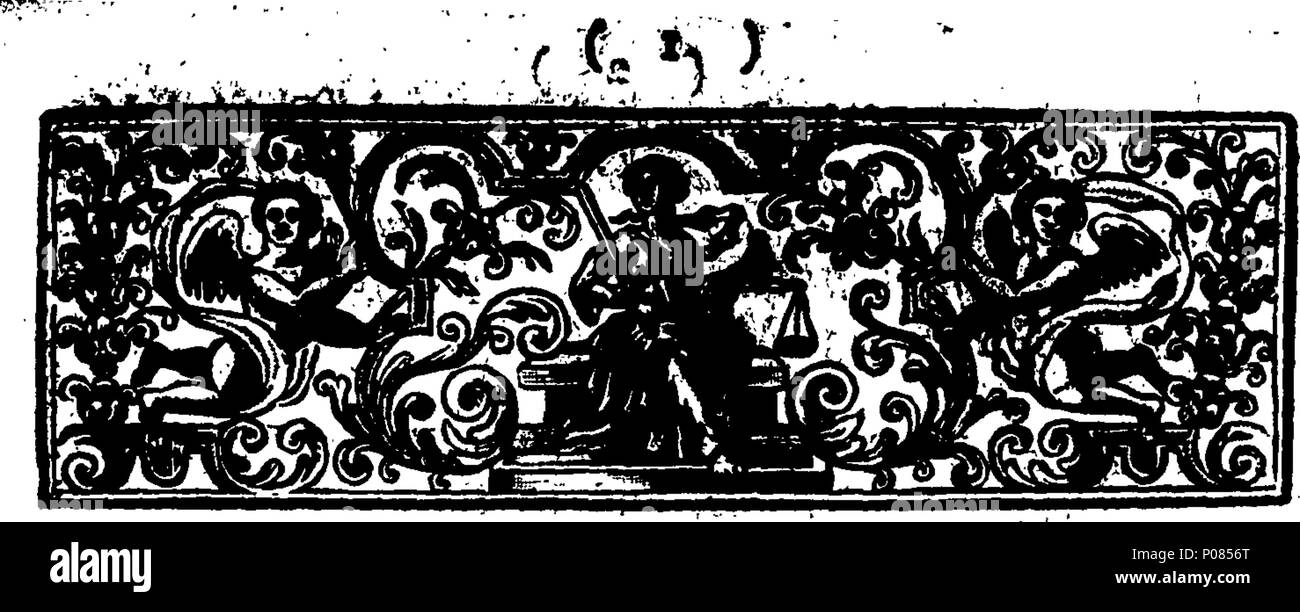 . Inglese: Fleuron dal libro: un elenco delle creazioni dei signori del Parlamento, dato che questa dignità è venuto a essere costituiti da lettere di brevetto, durante il regno di Re James VI. che sono o in archivi pubblici, o altrimenti incaricato dai brevetti stessi e altri buoni di autentica. 126 un elenco delle creazioni dei signori del Parlamento, dato che questa dignità è venuto a essere costituiti da lettere di brevetto, durante il regno di Re Giacomo VI Fleuron T084298-2 Foto Stock