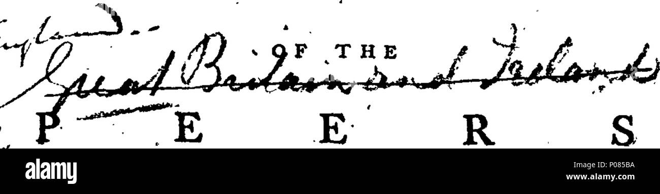 . Inglese: Fleuron dal libro: un elenco dei peer esistenti al tempo di Re James I. la sua adesione alla corona, e di coloro che sono state avanzate per il peerage dalla rivendicazione del diritto antico, con citazione, o da brevetto. Come anche di molti coetanei estinto nel suo e nel successivo regna. 126 un elenco dei peer esistenti al tempo di Re Giacomo I Fleuron T041060-1 Foto Stock