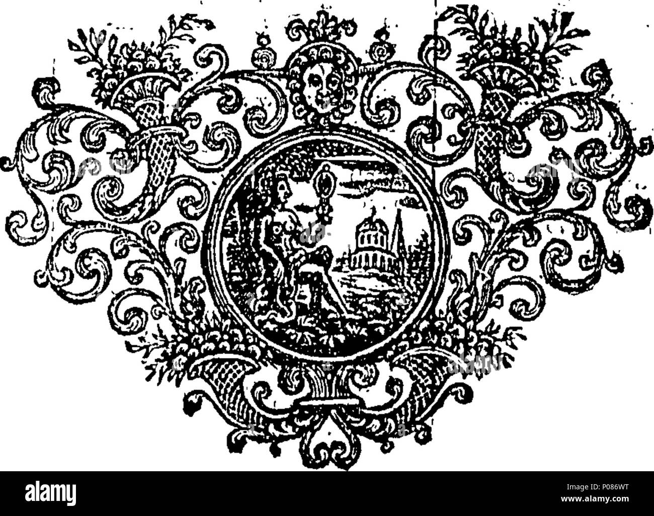 . Inglese: Fleuron dal libro: una storia generale di Irlanda, cioè una completa e imparziale di conto dell'originale di quel regno; ... Raccolti dal imparato Jeoffry Keating, ... Fedelmente tradotto dall'originale lingua irlandese, da Dermo'd O Connor, ... La terza edizione. Con una appendice ... raccolti dal commento del imparato il dottor Anthony Raymond, ... 105 una storia generale di Irlanda, viz Fleuron N030899-4 Foto Stock