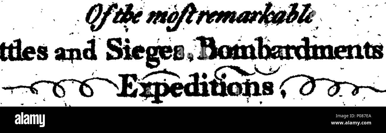 . Inglese: Fleuron dal libro: una storia generale di assedi e di battaglie, di mare e di terra. Contenente un particolare e circostanziali conto dei più notevoli battaglie e assedi, bombardamenti e spedizioni, in epoche diverse e in alcune parti del mondo e in particolare come si riferiscono per la Gran Bretagna e la sua dipendenze. Compresi, aneddoti della vita militare e le operazioni navali, di tutte le celebri ammiragli, Generali, capitani, &c. che si sono distinti per il servizio del loro paese. In cui verrà spiegato il navali e militari Termini d'arte. Abbellito con Foto Stock