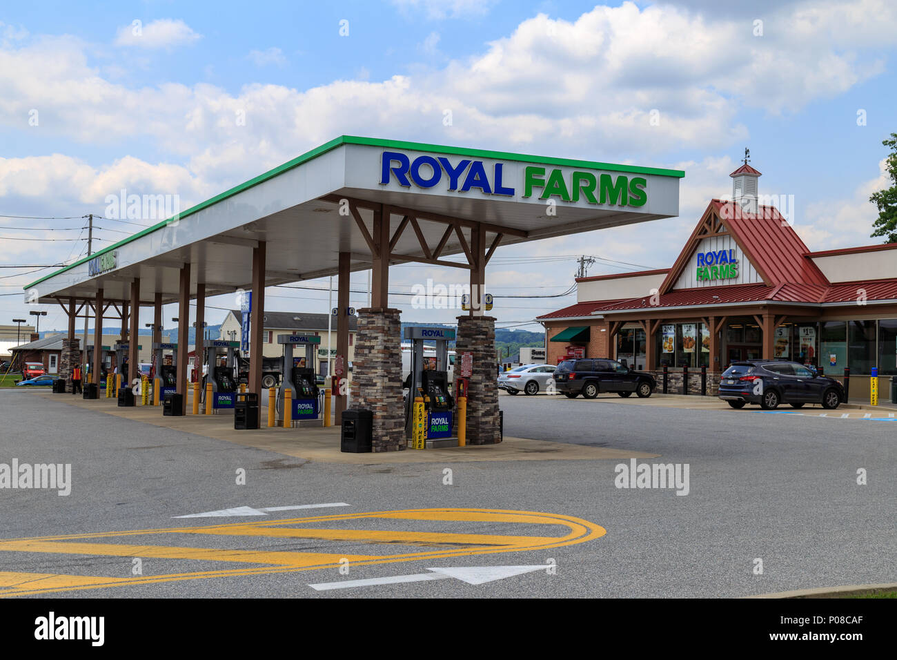 Wrightsville, PA, Stati Uniti d'America - 7 Giugno 2018: Royal allevamenti è un Americano convenience store catena con oltre 180 sedi nel mid-Atlantic membri. Foto Stock