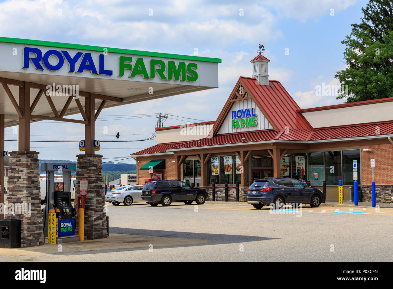 Wrightsville, PA, Stati Uniti d'America - 7 Giugno 2018: Royal allevamenti è un Americano convenience store catena con oltre 180 sedi nel mid-Atlantic membri. Foto Stock