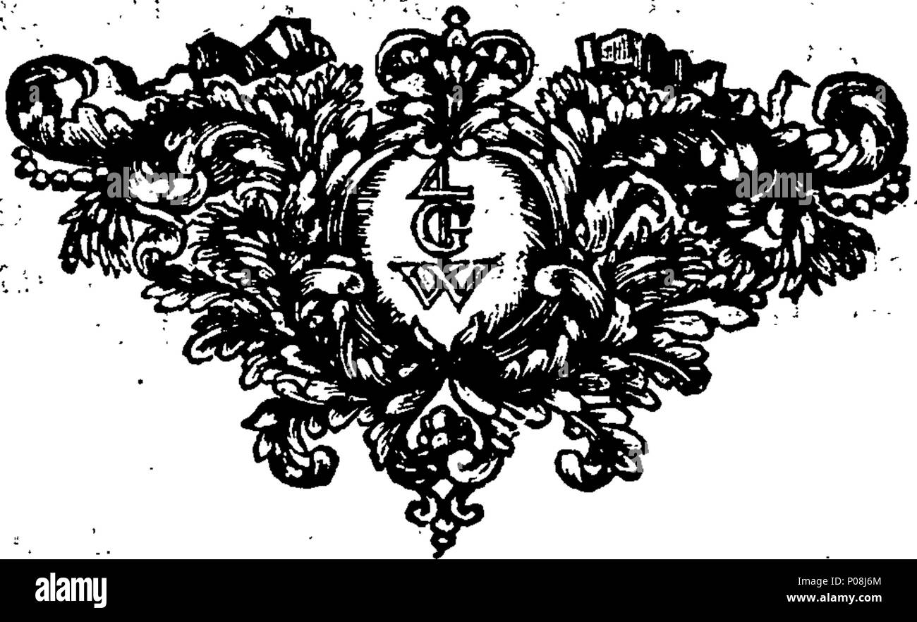 . Inglese: Fleuron dal libro: un grande dizionario inglese e olandese, in due parti: in cui ogni lingua è esposto nella sua forma corretta; le varie significations delle parole essendo esattamente rilevato, e abbondanza di scelta frasi e proverbi intermixt. A cui si aggiunge una grammatica, per entrambe le lingue. La prima parte. La terza edizione su una copia corretta e ampliata con diverse parole e frasi da l'autore della propria mano prima che egli tinti. = Groot woordenboek der engelsche en nederduytsche taalen; Nevens eene Spraakkonst derzelver. Porta W. Sewel. Eerste Deel. De derde druk volgens des Aucteurs Foto Stock